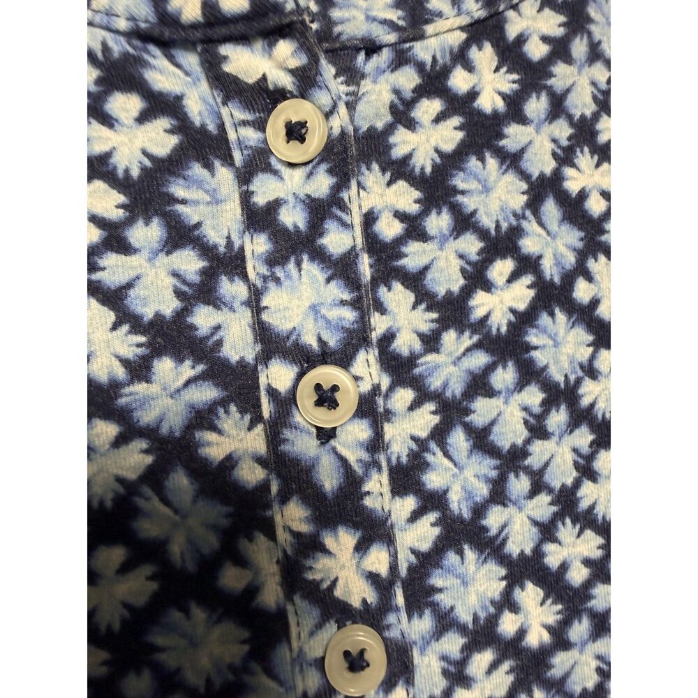 Lands' End Geo Clover Print Knee Length Dress M 10-12 Drawstring Waist Pockets - Picture 6 of 13